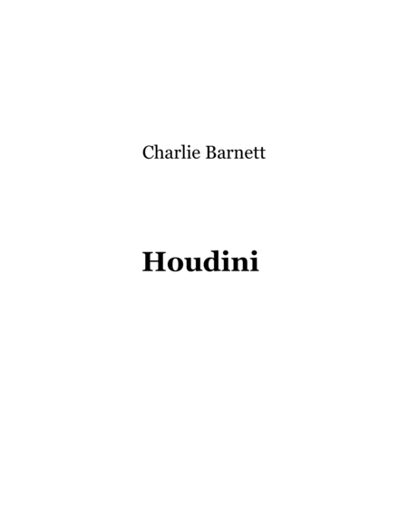 Free Sheet Music Houdini