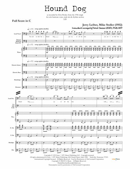 Hound Dog Elvis Full Score Set Of Parts Sheet Music