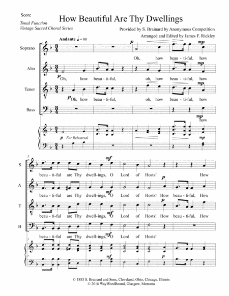 How Beautiful Are Thy Dwellings Sheet Music