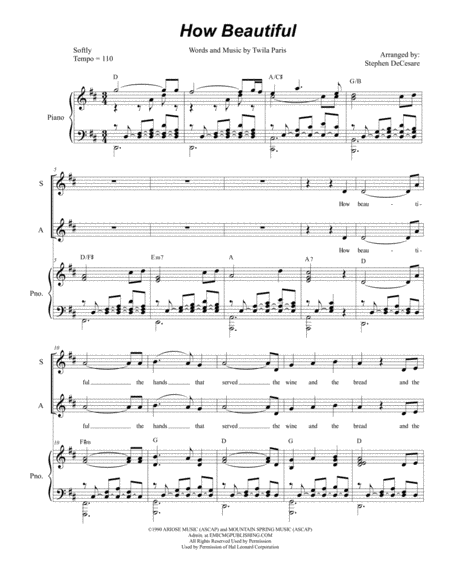 How Beautiful For Vocal Quartet Satb Sheet Music