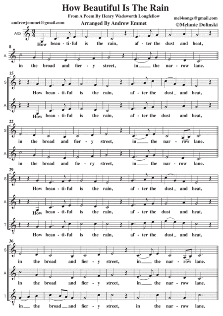 How Beautiful Is The Rain A Cappella Sheet Music