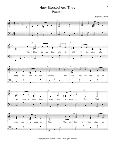 How Blessed Are They Psalm 1 Sheet Music