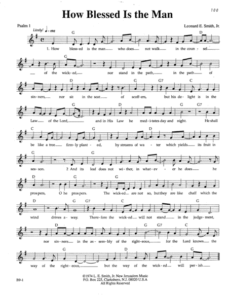 Free Sheet Music How Blessed Is The Man