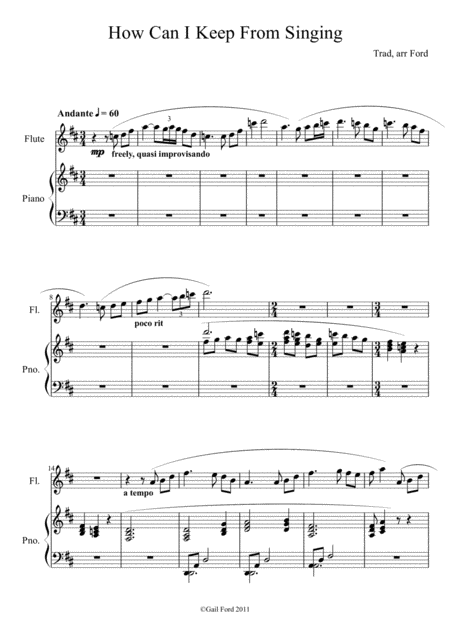 Free Sheet Music How Can I Keep From Singin