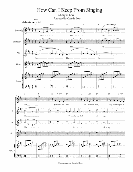 How Can I Keep From Singing Love Vocal Trio And Piano With Optional Instruments Included Sheet Music