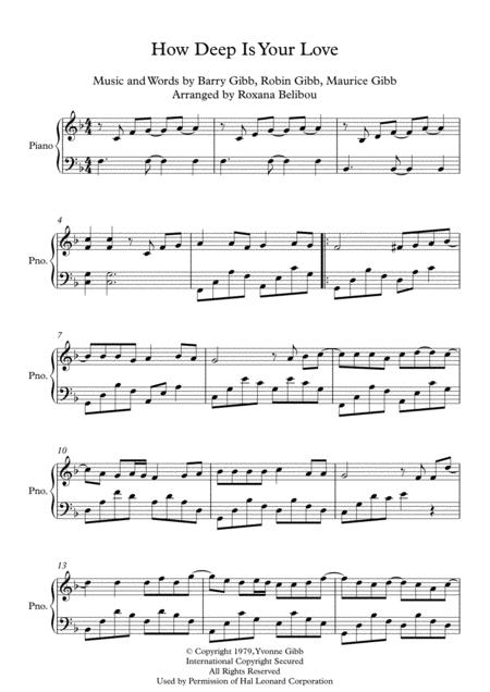 Free Sheet Music How Deep Is Your Love F Major By The Bee Gees Piano