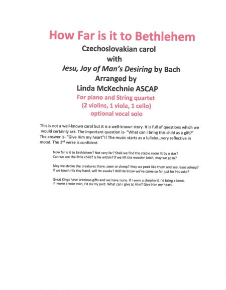 How Far Is It To Bethlehem Piano And String Quartet With Optional Vocal Solo Arranged By Linda Mckechnie Sheet Music