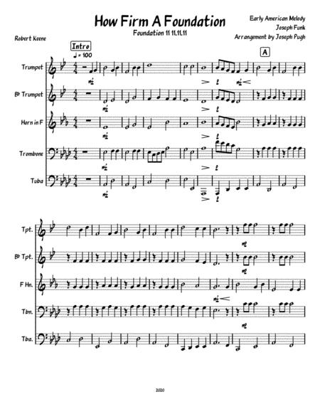 How Firm A Foundation Brass Quintet Sheet Music