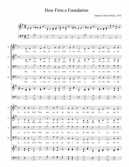 Free Sheet Music How Firm A Foundation For Satb Choir