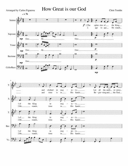 Free Sheet Music How Great Is Our God