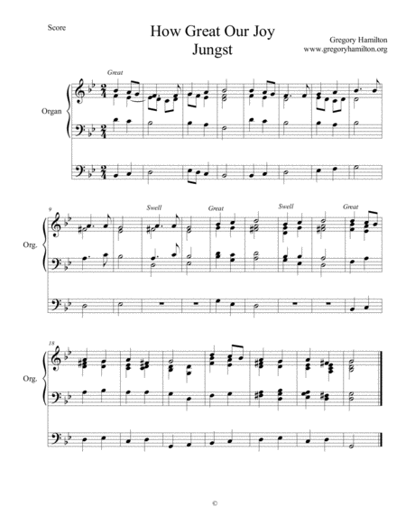 How Great Our Joy Jungst Alternative Harmonization Sheet Music