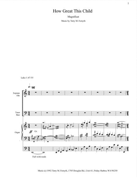 Free Sheet Music How Great This Child Text For Magnificat