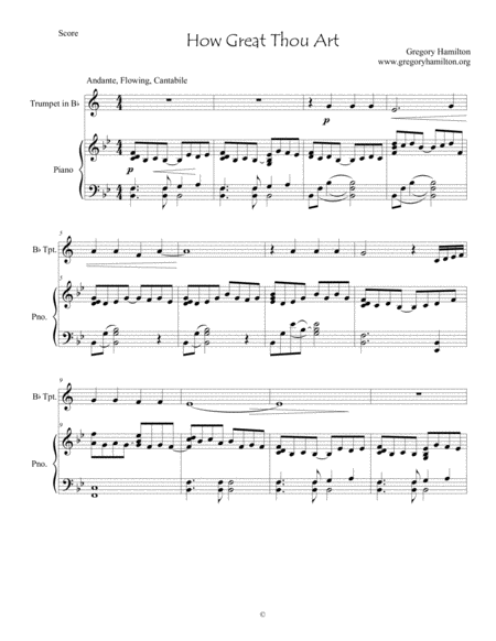 How Great Thou Art For Bb Trumpet And Piano Sheet Music