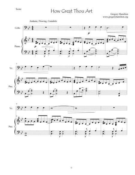 Free Sheet Music How Great Thou Art For Cello And Piano