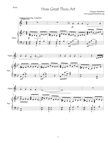 How Great Thou Art For Fluglehorn And Piano Sheet Music