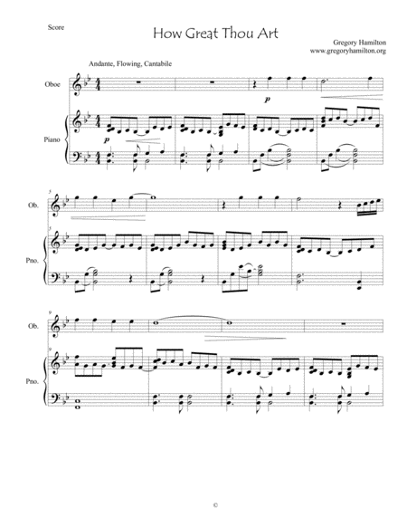 How Great Thou Art For Oboe And Piano Sheet Music