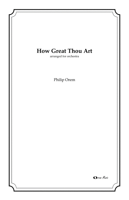 Free Sheet Music How Great Thou Art Score And Parts