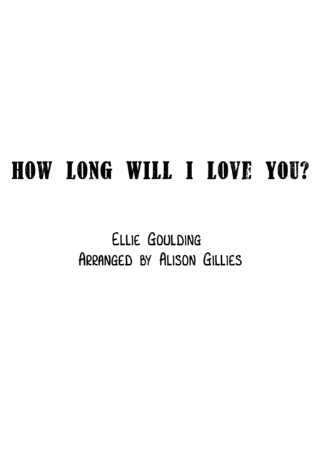 Free Sheet Music How Long Will I Love You String Duo Vln Vc