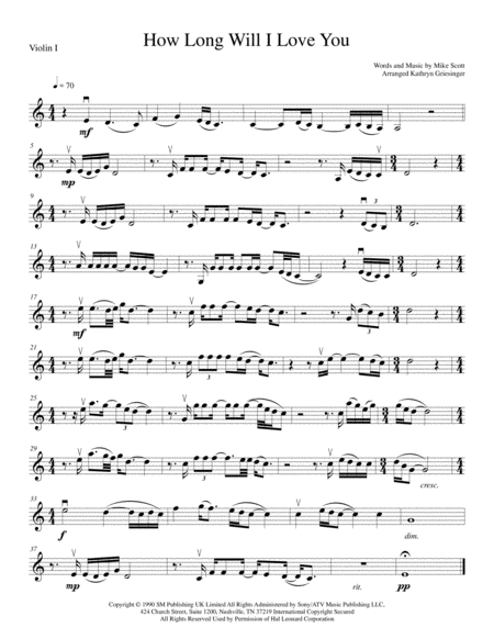 How Long Will I Love You String Quartet Sheet Music