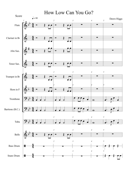 Free Sheet Music How Low Can You Go