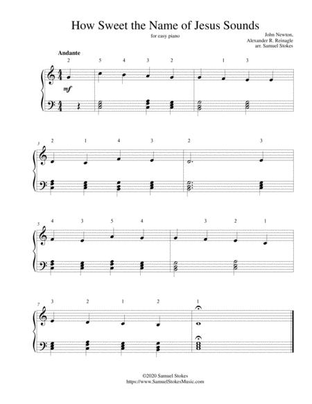 How Sweet The Name Of Jesus Sounds For Easy Piano Sheet Music