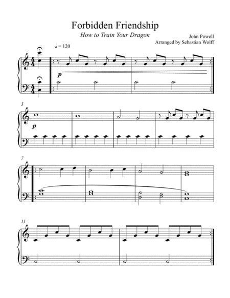 How To Train Your Dragon Forbidden Friendship Easy Piano Solo Sheet Music