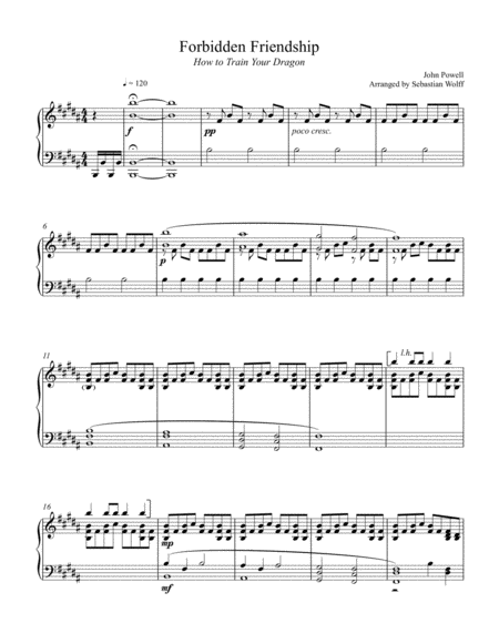 How To Train Your Dragon Forbidden Friendship Piano Solo Sheet Music