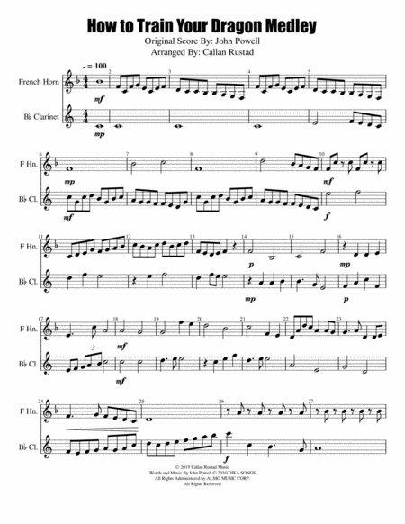 How To Train Your Dragon Medley Sheet Music