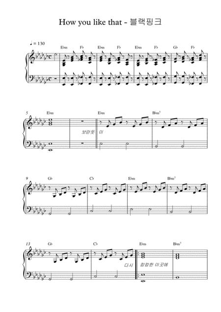 How You Like That Blackpink Piano Sheet Music For Both Hands Sheet Music