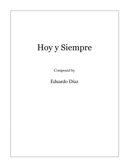 Free Sheet Music Hoy Y Siempre