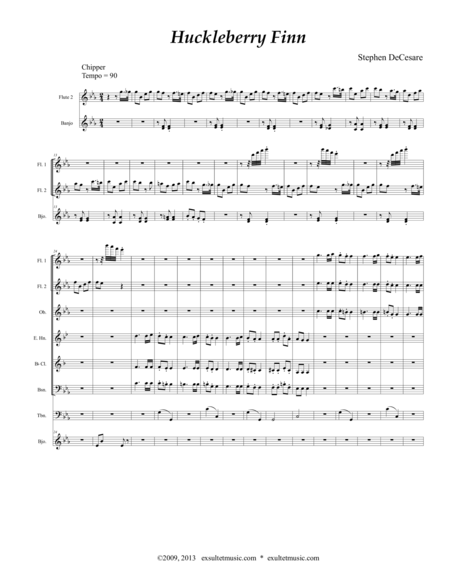 Free Sheet Music Huckleberry Finn