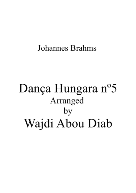 Free Sheet Music Hugarian Dance No 5 Trio