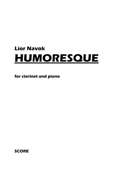 Humoresque Clarinet And Piano Performance Score And Part Sheet Music