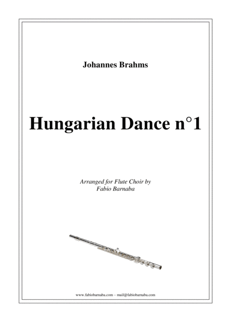 Hungarian Dance N 1 For Flute Choir Sheet Music