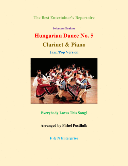 Hungarian Dance No 5 For Clarinet And Piano Jazz Pop Version Sheet Music