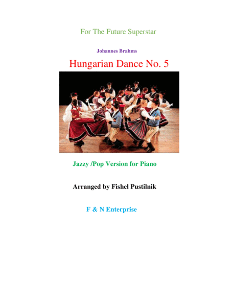 Hungarian Dance No 5 For Piano Jazz Pop Version Video Sheet Music