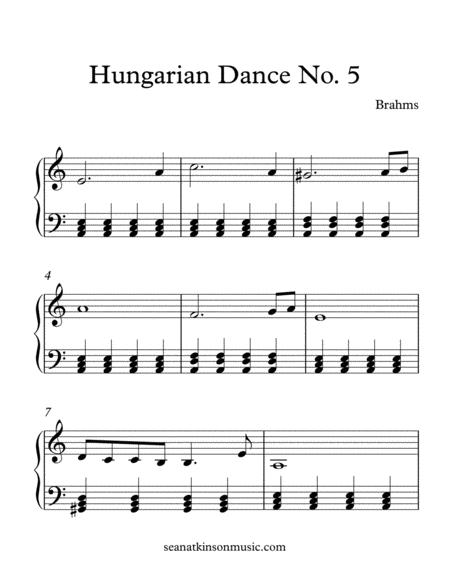 Free Sheet Music Hungarian Rhapsody No 5 Brahms