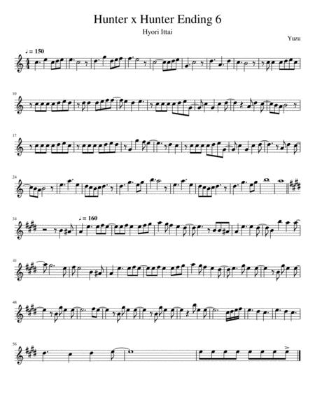 Free Sheet Music Hunter X Hunter Ending 6