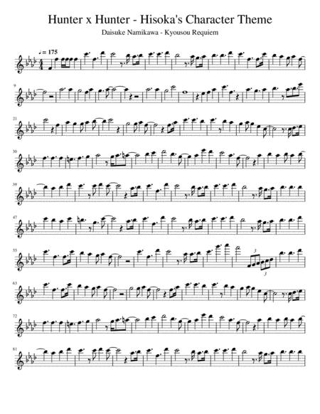 Hunter X Hunter Hisoka Character Theme Sheet Music