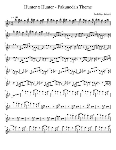 Hunter X Hunter Pakunoda Theme Sheet Music