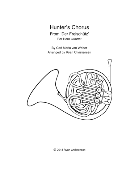 Hunters Chorus For Horn Quartet Sheet Music