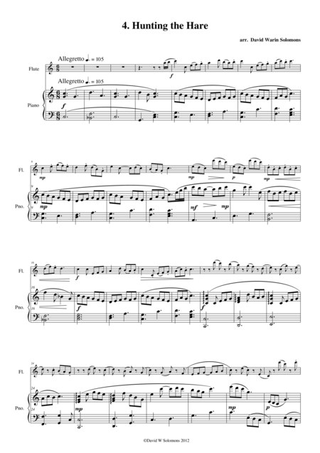 Hunting The Hare Flute And Piano Sheet Music