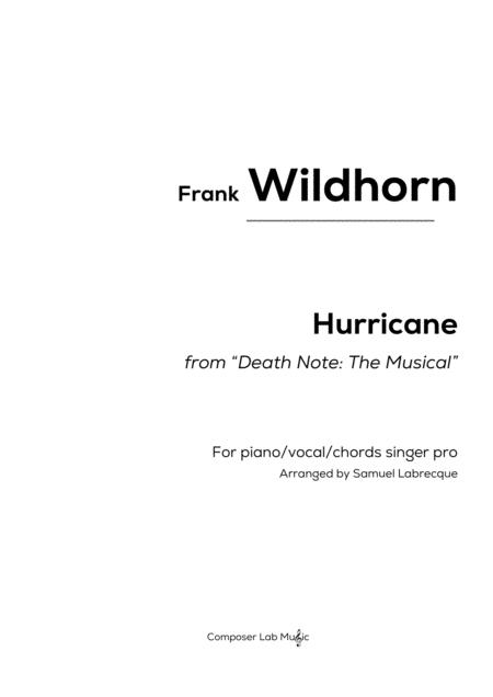 Hurricane A Minor From Death Note The Musical Sheet Music