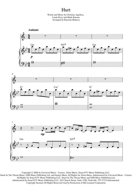 Free Sheet Music Hurt Bb Trumpet Solo And Piano Accompaniment With Chords