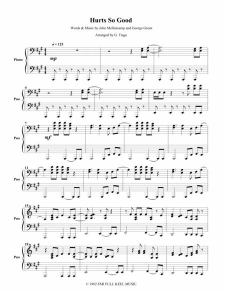 Hurts So Good Piano Solo Sheet Music