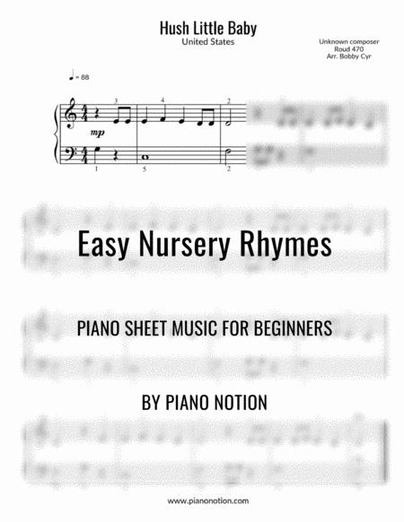 Free Sheet Music Hush Little Baby Easy Piano Solo