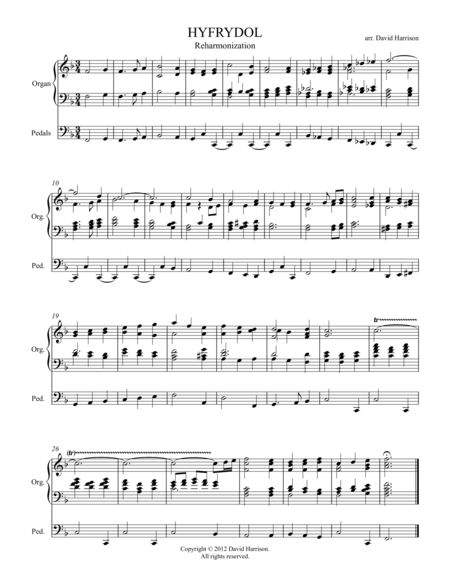 Free Sheet Music Hyfrydol Free Accompaniment