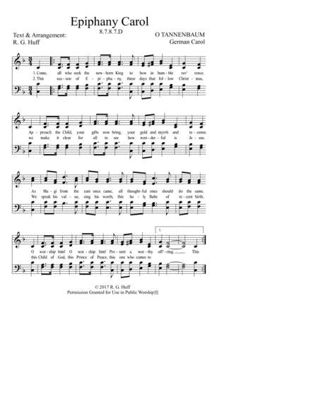 Hymn Epiphany Carol O Tannenbaum Tune Sheet Music