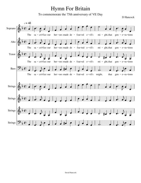 Free Sheet Music Hymn For Britain