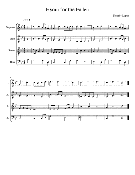 Free Sheet Music Hymn For The Fallen